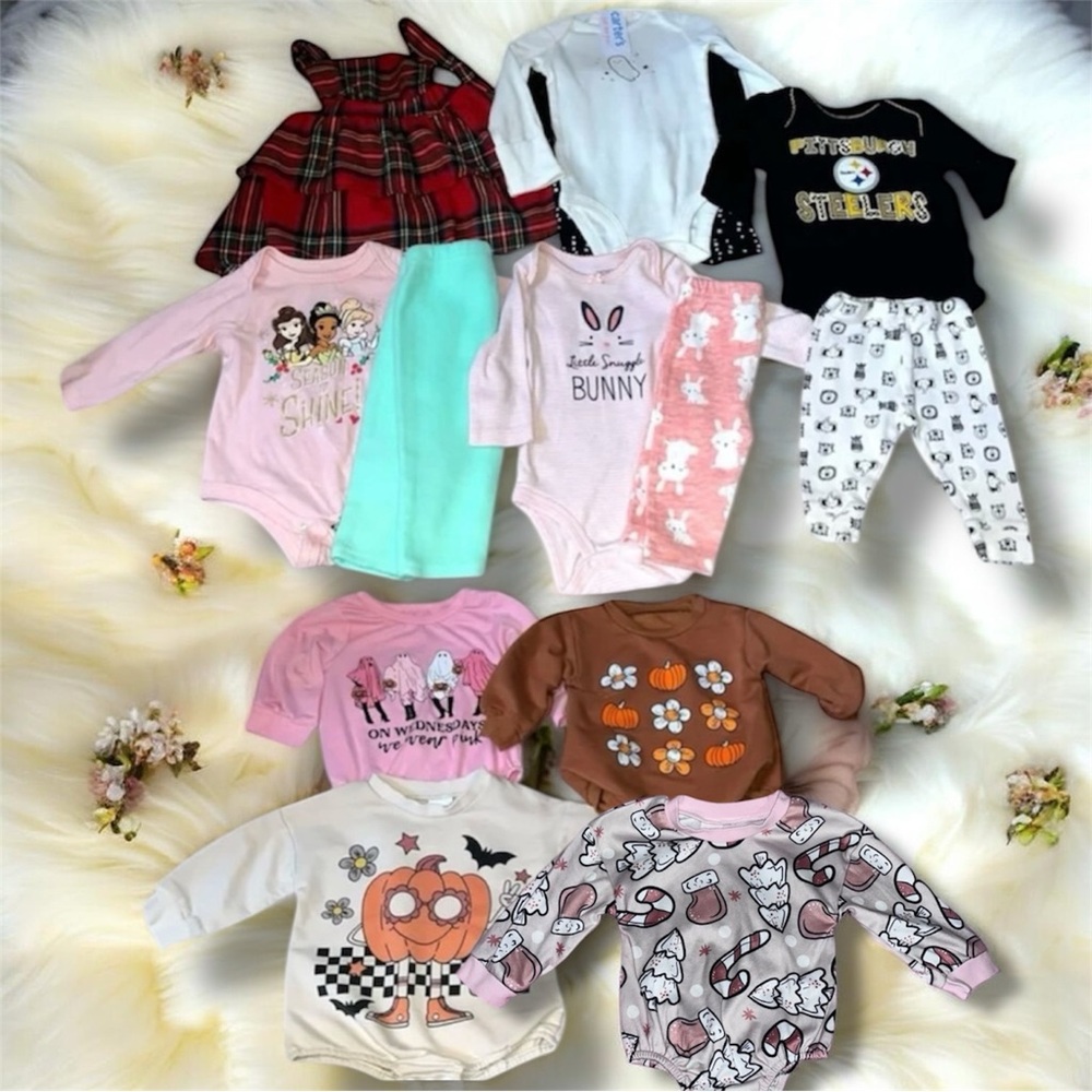 13-Pc Baby Girl Clothing Lot (0-3M)